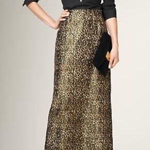 NWT Talbots Shimmer Animal Print Maxi Skirt
